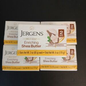 Jergens Mild Soap Enriching Shea Butter 3 Ounces 2 Bar Packs (5 Packs = 10 Bars)